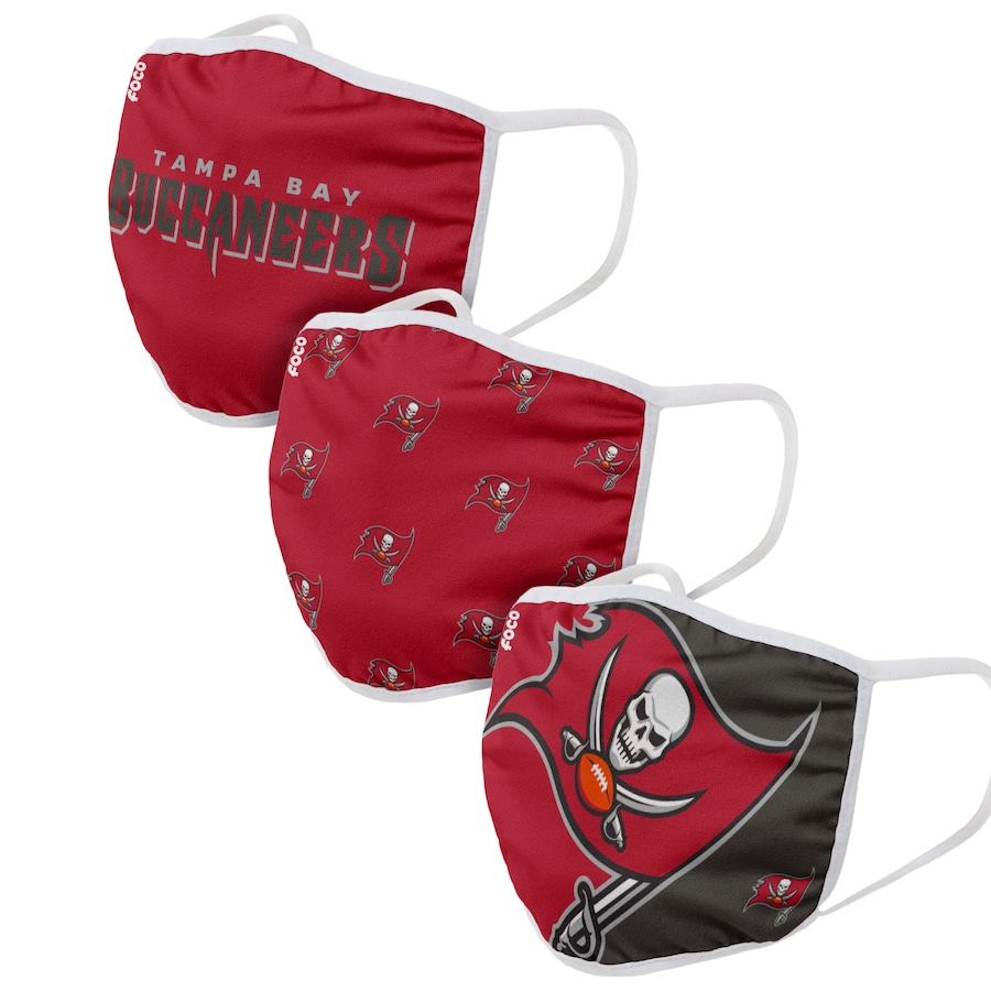  Tampa Bay Buccaneers Adult Face Covering 3-PackDust mask with filter->nfl dust mask->Sports Accessory